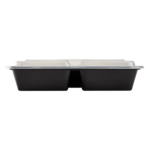 Food Container, 32 Oz, Black, Polypropylene, with Lids, (150/Case), Karat IM-FC1032B-3C