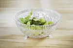 Footed Bowl, 2 Qt, Clear, Plastic, Crystal Cut Maryland MPI0115