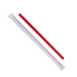 Giant Straw, 7.75", Red, Plastic, Paper Wrapped, (300/Pack), Karat C9130 (RED)