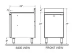 Glastender C-DBCB-24 Underbar Workboard, Storage Cabinet