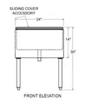 Glastender C-IB-38X24 Underbar Ice Bin/Cocktail Station, Pass-Thru