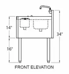 Glastender C-MTS-14 Underbar Sink Units