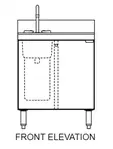 Glastender C-SC-24L-LD Underbar Waste Cabinet, Wet & Dry