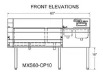 Glastender MXS60-CP10 Underbar Ice Bin/Cocktail Station, Sink Combo