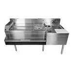 Glastender MXS60-CP10 Underbar Ice Bin/Cocktail Station, Sink Combo