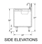 Glastender SWB-18-DW Underbar Waste Cabinet, Wet & Dry