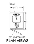 Glastender SWB-18-DW Underbar Waste Cabinet, Wet & Dry