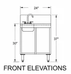 Glastender SWB-24L-C Underbar Waste Cabinet, Wet & Dry