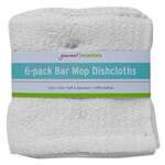 GREATBUY PRODUCTS Bar Mop Towels, 12"x12", White, Cotton, (6/Pack), Gourmet Essentials 17382