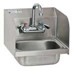 GSW INC Hand Sink, 12.75", Stainless Steel, Wall Mount, Splash Guards, GSW INC HS-0810S