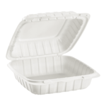 Hinge Container, 8x8,1 Compartment, White, (200/Case),  KE-HC88MFPP-1CW