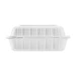 Hinge Container, 8x8,1 Compartment, White, (200/Case), LOLLICUP KE-HC88MFPP-1CW