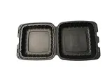 Hinged Container, 8" x 8", Black, Polypropylene, 1-Compartment, (200/Case), Karat KE-HC88MFPP-1CB