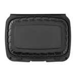 Hinged Container, 9" X 6", Black, PP,  Mineral Filled, (250/case) ,  KE-HC96MFPP-1CB