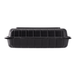 Hinged Container, 9" X 6", Black, PP,  Mineral Filled, (250/case) , Lollicup KE-HC96MFPP-1CB