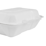 Hinged Container, 9" x 6", White, Bagasse, (200/Case) Karat Earth KE-BHC96-1C