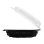 Hinged Container, 9"x9", 1 Compartment, Black, Polypropylene, (150/Case), Karat FP-PHC99PP-1C