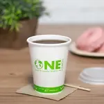 Hot Cup, 12 Oz, Green Stripe, Bagasse, (1,000/Case), Karat Earth KE-K512