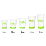 Hot Cup, 12 Oz, Green Stripe, Bagasse, (1,000/Case), Karat Earth KE-K512