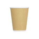 Hot Cup, 12 Oz, Kraft, Paper, Ripple, (500/Case), Karat C-KRC512