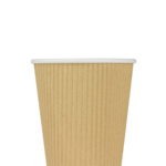 Hot Cup, 12 Oz, Kraft, Paper, Ripple, (500/Case), Karat C-KRC512