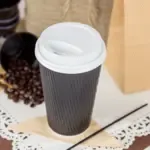 Hot Cup, 16 oz, Black, Paper; Rippled, (1000/Case), Karat C-KRC516B