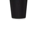 Hot Cup, 16 oz, Black, Paper; Rippled, (1000/Case), Karat C-KRC516B