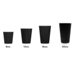Hot Cup, 16 oz, Black, Paper; Rippled, (1000/Case), Karat C-KRC516B