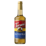 Butter Rum Syrup, 25.4oz, Light Brown, Glass Bottle, Toroni 361415 