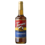 Cinnamon Syrup, 25.4 oz, Golden Brown, Glass Bottle, Torani 361552