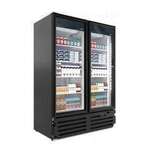 IMBERA FOODSERVICE Merchandiser Refrigerator, 43 Cu Ft, Black, Pre-Painted Steel, Glass Door,  Standard IMBVRD43
