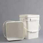 INDUSTRIAL CONTAINER SUPPLY Diamond Square Pail, 4 Gal, White, Industrial Container P316