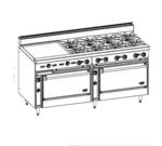 Jade Range JBR-12-36 Range, 72" Restaurant, Gas