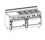 Jade Range JBR-12-36 Range, 72" Restaurant, Gas