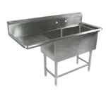 John Boos 2PB1620-1D18L Sink, (2) Two Compartment