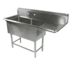 John Boos 2PB16204-1D18R Sink, (2) Two Compartment