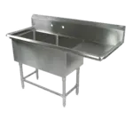 John Boos 2PB18-1D18R Sink, (2) Two Compartment