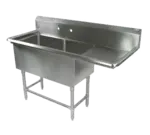 John Boos 2PB1824-1D24R Sink, (2) Two Compartment