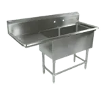 John Boos 2PB1824-1D30L Sink, (2) Two Compartment