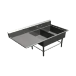 John Boos 2PB2028-1D24L Sink, (2) Two Compartment