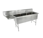 John Boos 3B16204-1D18L Sink, (3) Three Compartment