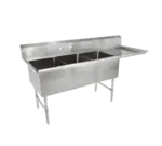 John Boos 3B16204-1D18R Sink, (3) Three Compartment