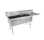 John Boos 3B16204-1D18R Sink, (3) Three Compartment