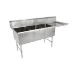 John Boos 3B18244-1D18R Sink, (3) Three Compartment