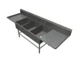 John Boos 3PB18244-2D30 Sink, (3) Three Compartment