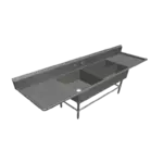 John Boos 3PBPS3224-2D24 Sink, (3) Three Compartment