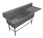 John Boos 3PBPS32244-1D24R Sink, (3) Three Compartment