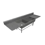 John Boos 3PBPS32244-2D30 Sink, (3) Three Compartment