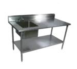 John Boos EPT8R5-3060GSK-L Work Table, with Prep Sink(s)