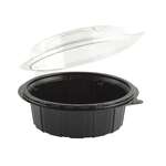 Salad Container, 17 Oz, Black with Clear Dome Lid, PET, (200/Case), Anchor Packaging GC600D 4776502